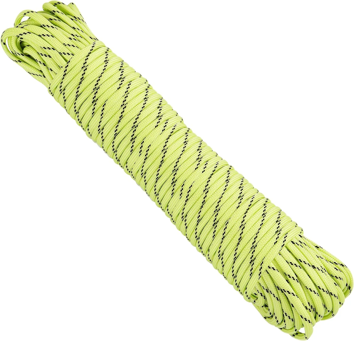 Glow-in-Dark Braided Rope 100 Ft. High Visible Multi Utility Cord, Lightweight and Durable with Excellent Knot Retention | Good for Camping, Construction Projects, Boating, and Fishing – by Ram-Pro