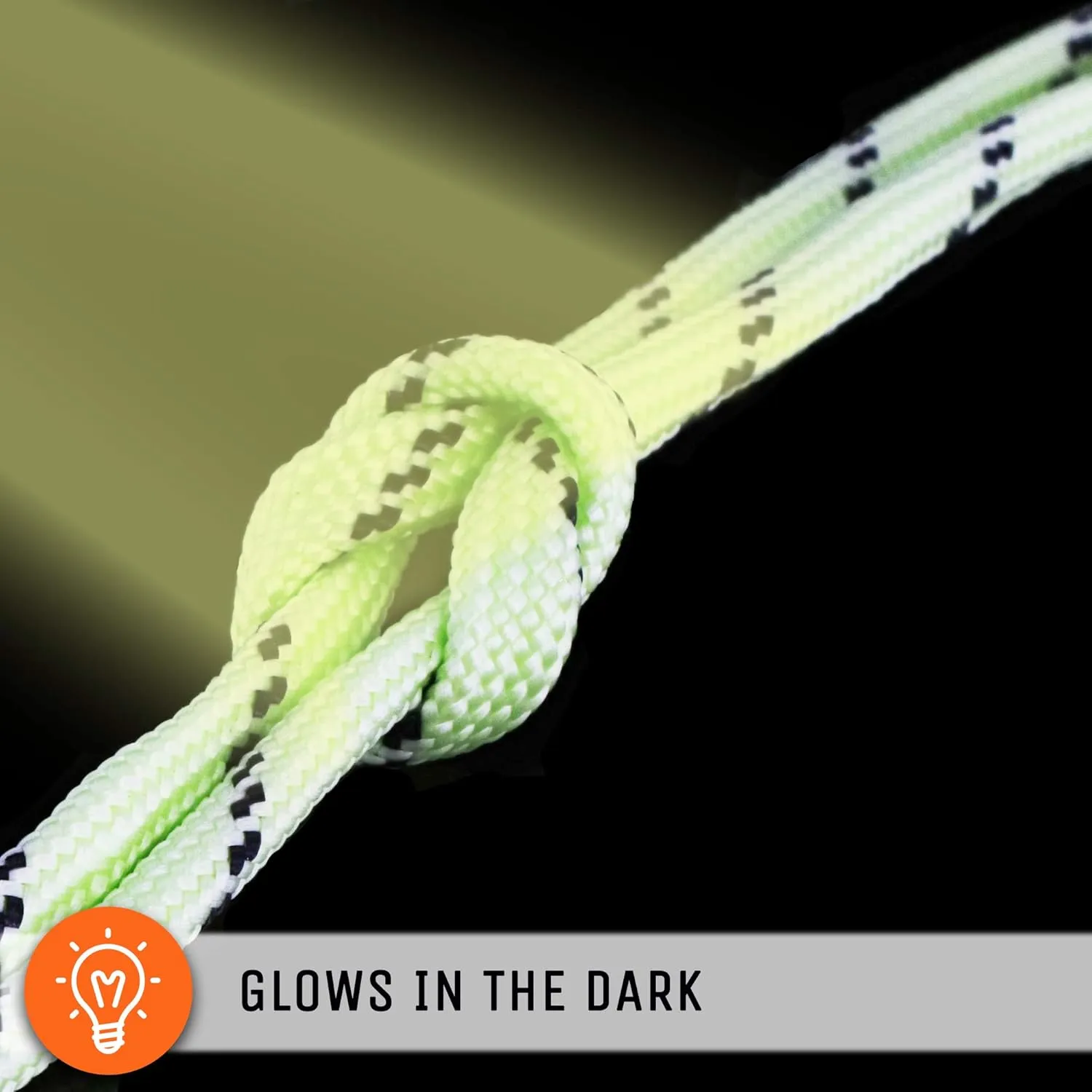 Glow-in-Dark Braided Rope 100 Ft. High Visible Multi Utility Cord, Lightweight and Durable with Excellent Knot Retention | Good for Camping, Construction Projects, Boating, and Fishing – by Ram-Pro