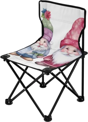 Gnomes Portable Outdoor Folding Chair Anti-Slip Padded Oxford Cloth Stool Camping Chair Small for Beach Hiking Fishing Gardening Quad Camp Chair