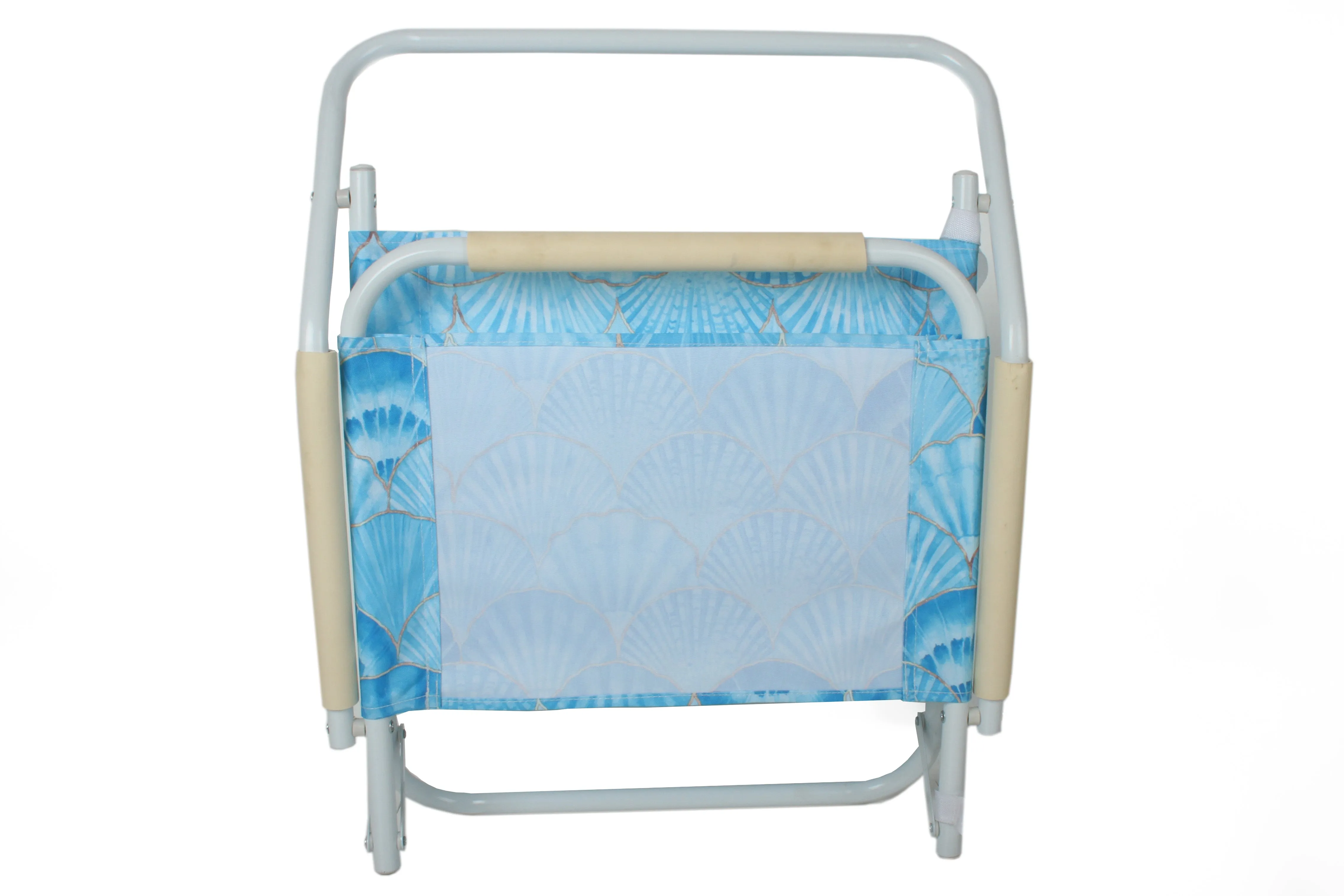 Good Vibes™ Foldable Beach Chair with Carry Strap, Lightweight & Portable, High Back, Powder Coated Frame - Seashells