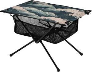 Graffiti Wave Pattern Portable Camping Table,Outdoor Folding Table,Beach Table,Suitable for Camping,Hiking,Picnic