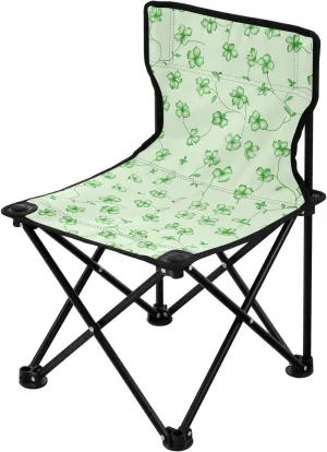 Green Crushed Flower Folding Backpacking Camp Chair Ultralight Backpack Beach Chairs for Adults Includes Carry Bag Ice Fishing Chairs for Adults for Sports Sports