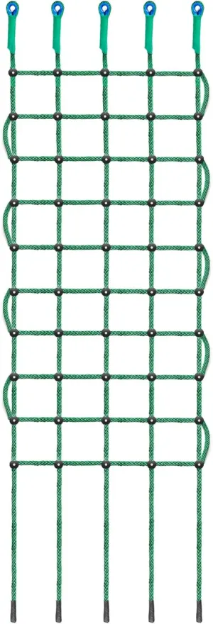 Green Rope Climbing Ladder - Indoor Climbing Net, Outdoor Cargo Webbing Net, 100% Polyester Fiber Rope Ladder, with Installation Drill Bit and Binding Rope. (Set1: 4V * 8H (73" L * 28" W))
