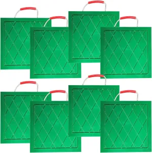 Green Stackable Unbreakable Outrigger Pad for Crane - Heavy Duty Utility Truck Outrigger Pads 3 4 5 6 7 8 10cm Extra Thick - Stabilizer Rv Leveling Pads Prevents Sinking(Set of 8,23.6x23.6x3
