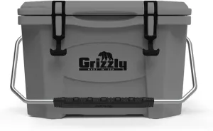 Grizzly 20 Cooler | 20 qt Ice Chest Durable Rotomolded Insulated | Made in USA | Warranty for Life | For Beach Boat Camping Fishing Hunting | G20