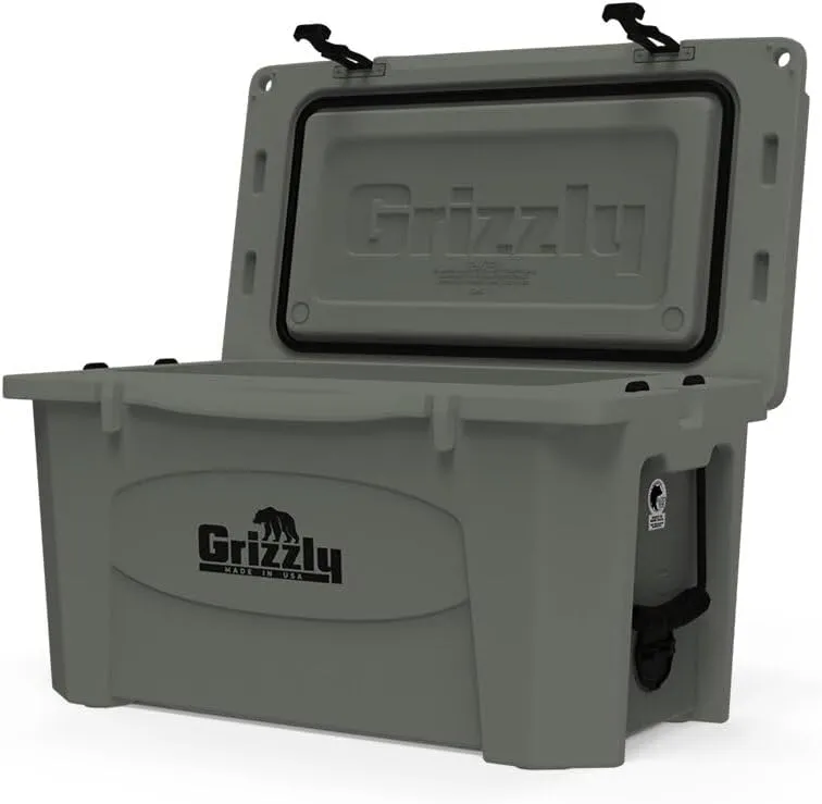Grizzly 45 Cooler | 45 qt Ice Chest Durable Rotomolded Insulated | Made in The USA | Warranty for Life | for Beach Boat Camping Fishing Hunting | G45