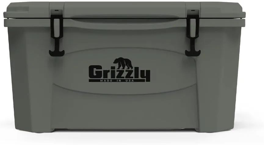 Grizzly 45 Cooler | 45 qt Ice Chest Durable Rotomolded Insulated | Made in The USA | Warranty for Life | for Beach Boat Camping Fishing Hunting | G45