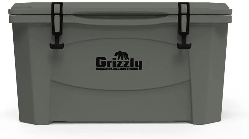 Grizzly 60 Cooler | 60 qt Ice Chest Durable Rotomolded Insulated | Made in USA | Warranty for Life | for Beach Boat Camping Fishing Hunting | G60 | Lunar Green