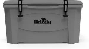 Grizzly 60 Cooler | 60 qt Ice Chest Durable Rotomolded Insulated | Made in USA | Warranty for Life | For Beach Boat Camping Fishing Hunting | G60