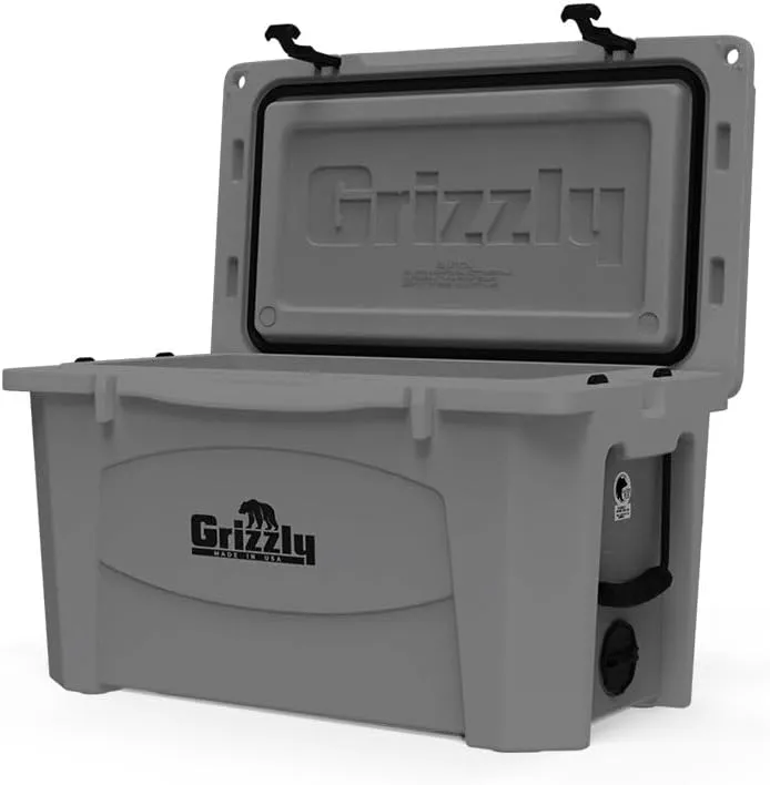 Grizzly 60 Cooler | 60 qt Ice Chest Durable Rotomolded Insulated | Made in USA | Warranty for Life | For Beach Boat Camping Fishing Hunting | G60