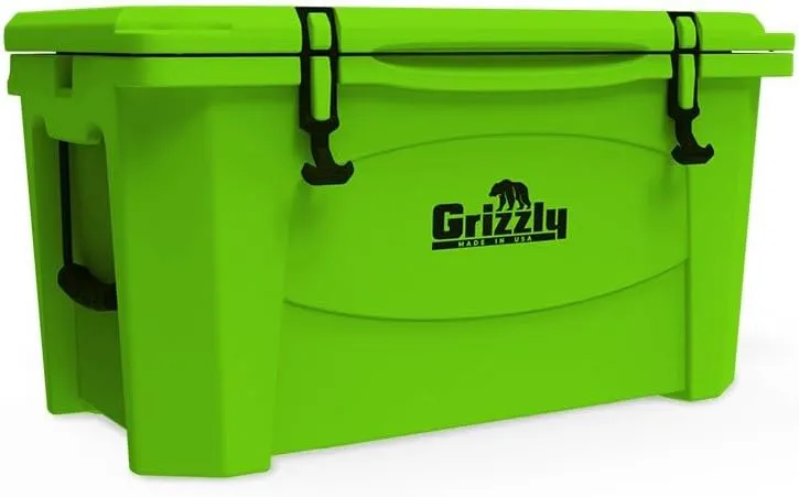 Grizzly 60 Cooler | 60 qt Ice Chest Durable Rotomolded Insulated | Made in USA | Warranty for Life | For Beach Boat Camping Fishing Hunting | G60