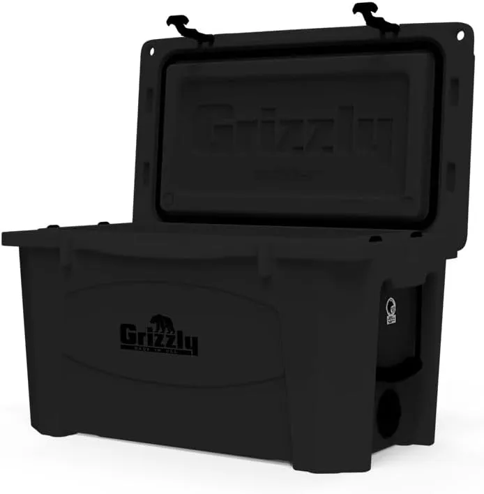 Grizzly 60 Cooler | 60 qt Ice Chest Durable Rotomolded Insulated | Made in USA | Warranty for Life | For Beach Boat Camping Fishing Hunting | G60