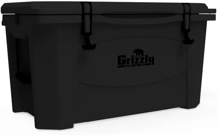 Grizzly 60 Cooler | 60 qt Ice Chest Durable Rotomolded Insulated | Made in USA | Warranty for Life | For Beach Boat Camping Fishing Hunting | G60