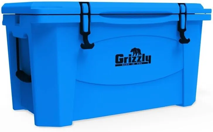 Grizzly 60 Cooler | 60 qt Ice Chest Durable Rotomolded Insulated | Made in USA | Warranty for Life | For Beach Boat Camping Fishing Hunting | G60