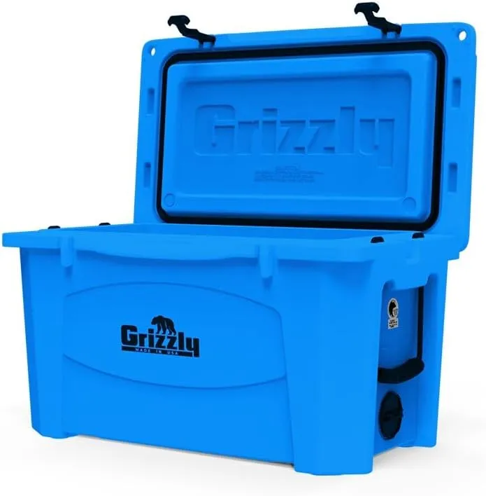 Grizzly 60 Cooler | 60 qt Ice Chest Durable Rotomolded Insulated | Made in USA | Warranty for Life | For Beach Boat Camping Fishing Hunting | G60