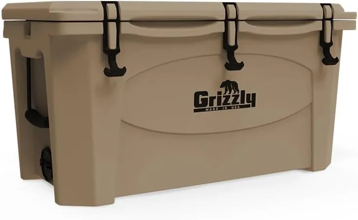 Grizzly 75 Cooler | 75 qt Ice Chest Durable Rotomolded Insulated | Made in USA | Warranty for Life | for Beach Boat Camping Fishing Hunting | G75