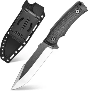 GTK3 Fixed Blade Knife AUS-8 Steel Blade Nylon Fiberglass Handle Full Tang EDC Tool Knifes for Outdoor Camping Survival Adventure Bushcraft (black)