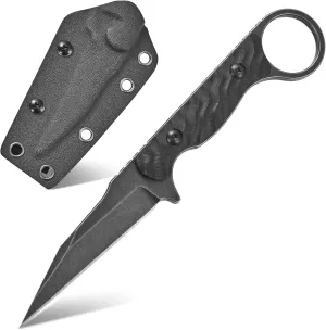 GTK341 Fixed Blade Knife K110 Steel Blade G10 Handle Full Tang EDC Tool Knifes for Outdoor Camping Adventure(Black)