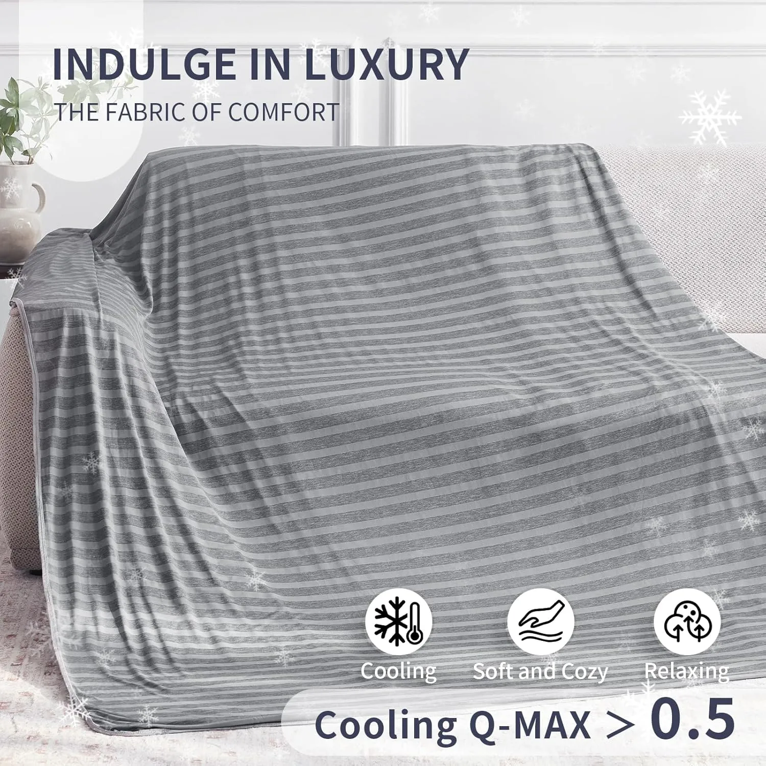 Guohaoi Cooling Throw Blanket for Hot Sleepers,Arc-Chill Q-Max >0.5 Cool Fiber,100% Oeko-Tex Certified Lightweight Summer Cool Blanket for Travel/Outdoor Ultra Cold Breathable,50''x70''