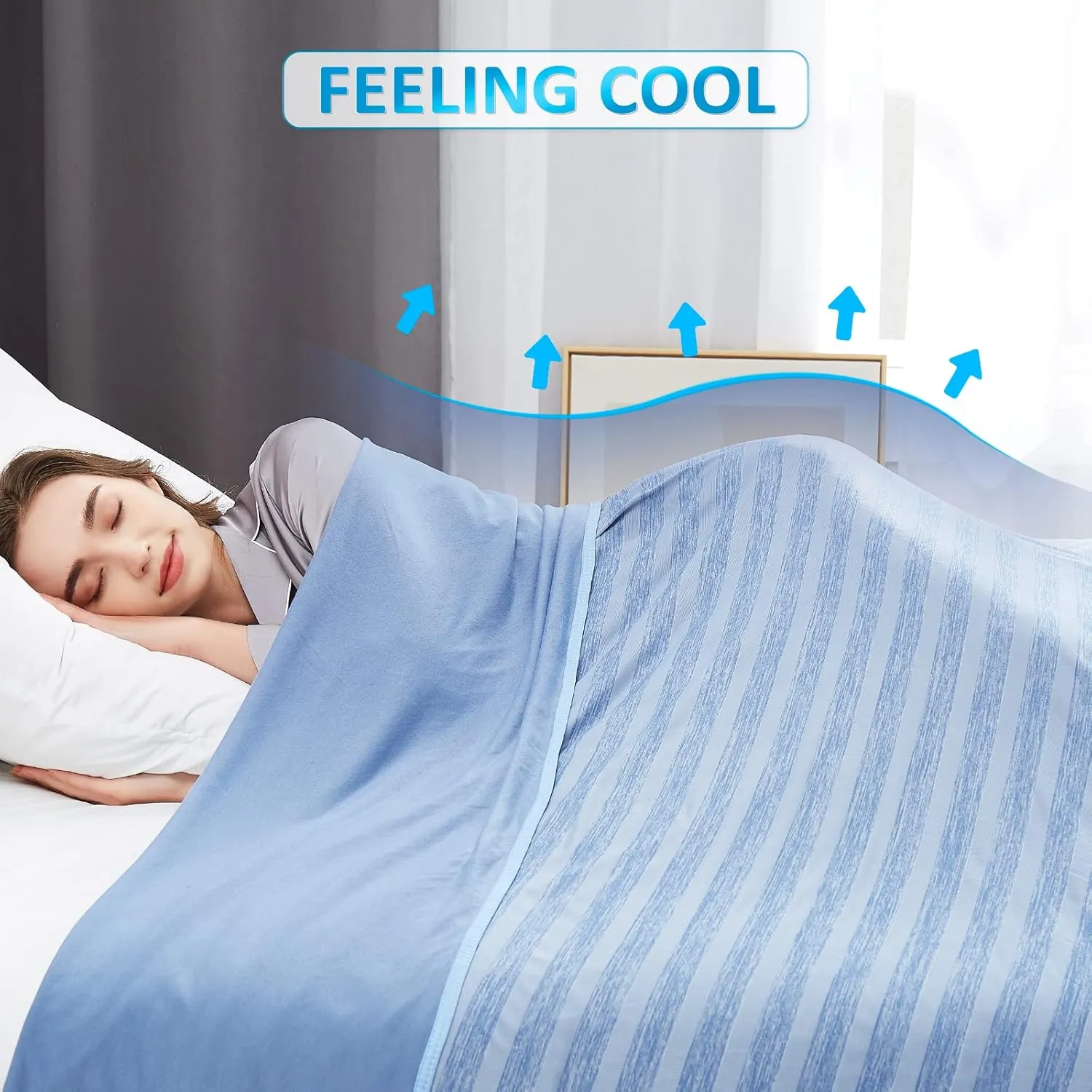 Guohaoi Cooling Throw Blanket for Hot Sleepers,Arc-Chill Q-Max >0.5 Cool Fiber,100% Oeko-Tex Certified Lightweight Summer Cool Blanket for Travel/Outdoor Ultra Cold Breathable,50''x70''
