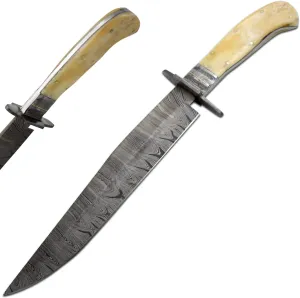 Handmade Heavy Duty Real Damascus Steel Fixed Blade Hunting Knife