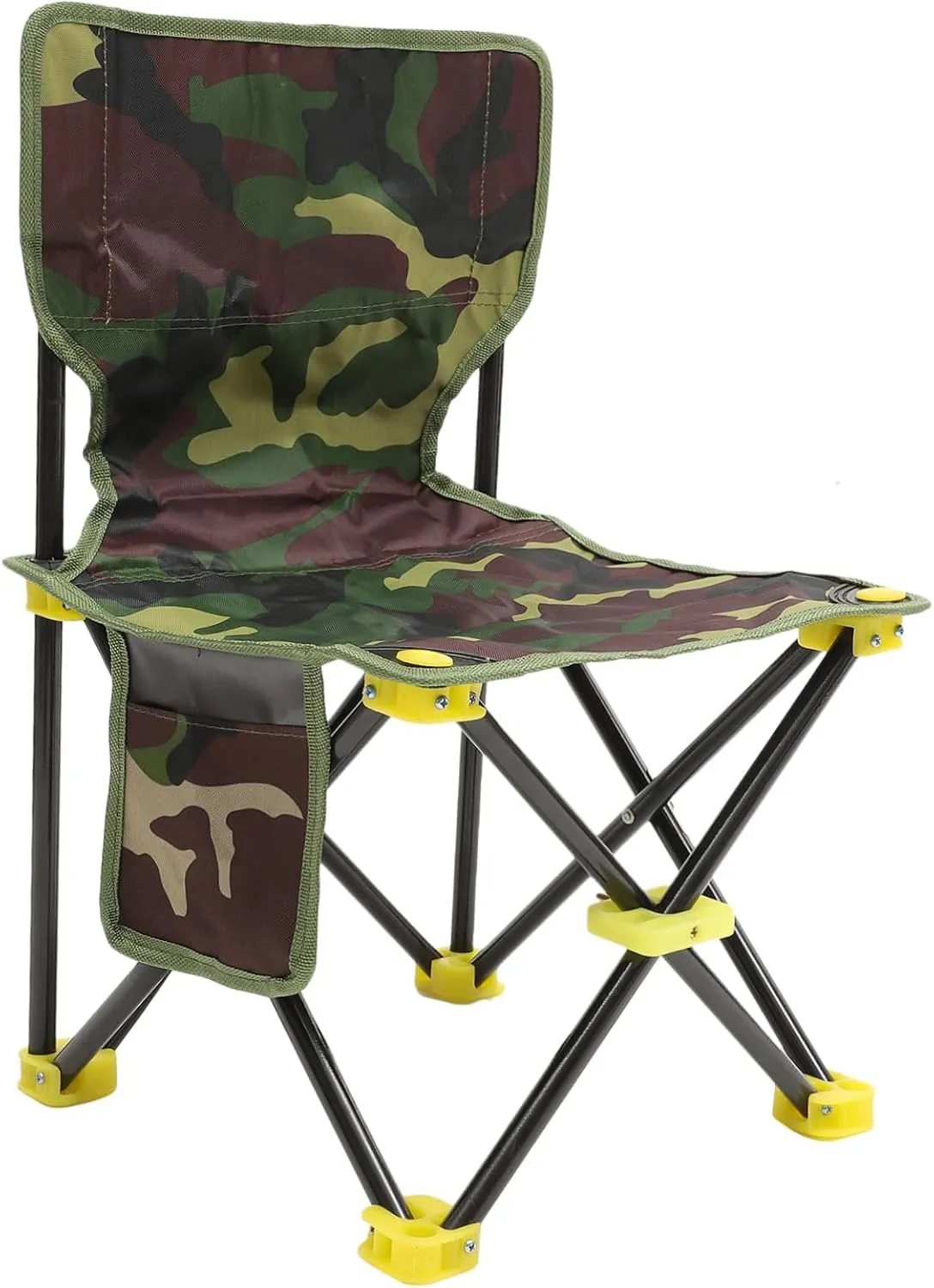 Happyyami Outdoor Folding Fishing Chair Compact Stool with Backrest for Fishing Beach Camping Lightweight Portable Fishing Supplies