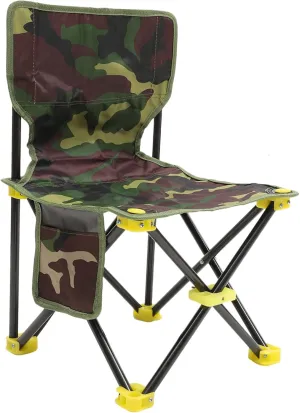 Happyyami Outdoor Folding Fishing Chair Compact Stool with Backrest for Fishing Beach Camping Lightweight Portable Fishing Supplies