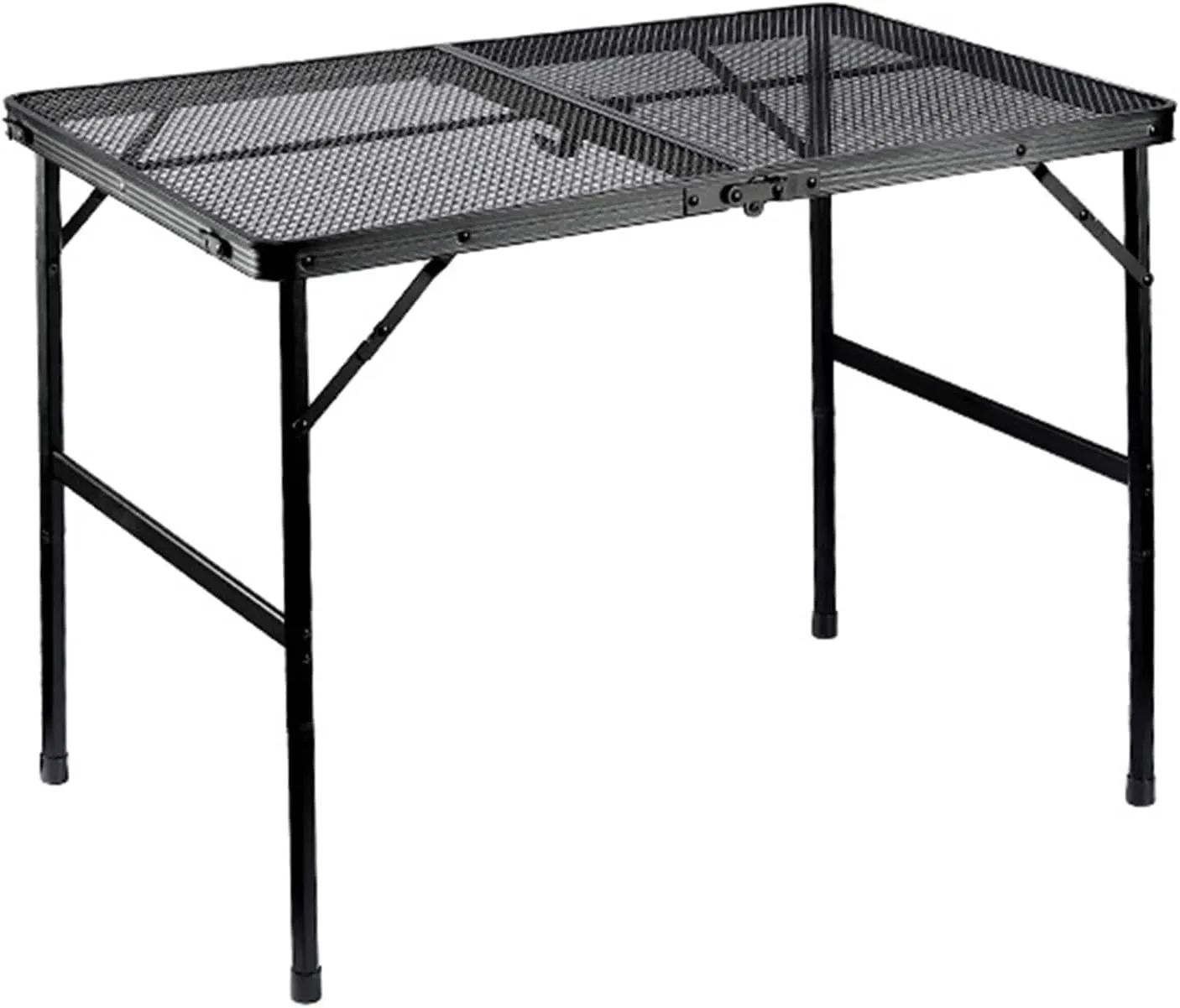 hatleues Folding Camping Table Outdoor Folding Table with Mesh Desktop & Side Pocket Lightweight Aluminum Alloy Folding Grill Table,Height Adjustable,for Camping Hiking Picnic BBQ Black