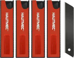 HAUTMEC 40PCS 18mm SK2H Ultra Sharp Snap Off Blades, Retractable Black Utility Knife Replacement Blades, Sharper SK2H Heavy Duty, Creative Safety Box, for Box, Carpet, Rope HT0144-40PC