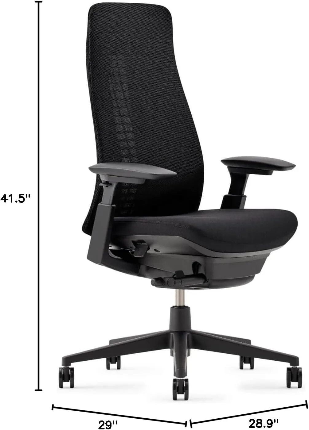 Haworth Fern Office Chair – Ergonomic and Stylish Desk Chair with Breathable Mesh Finish - Without Lumbar Support (Coal)