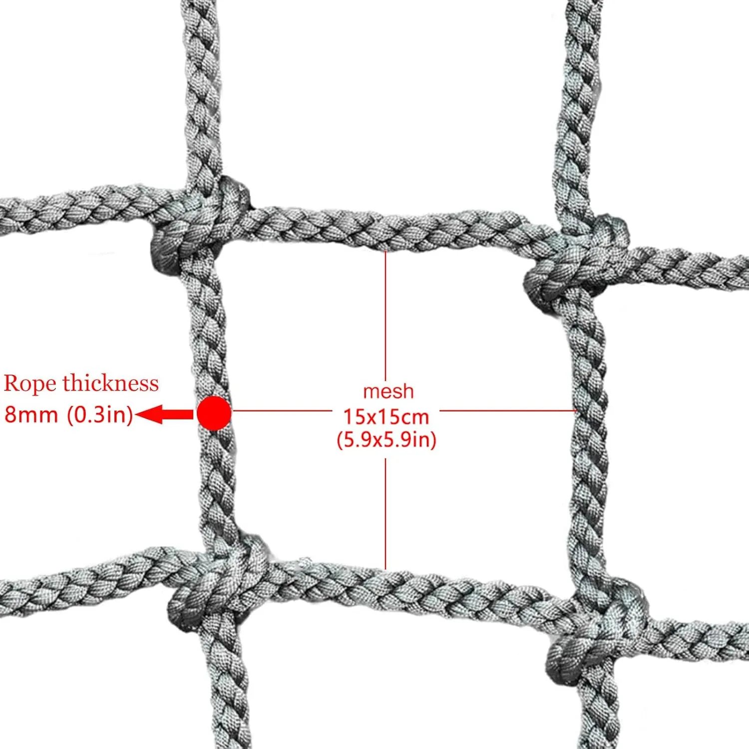 Heavy Duty Climbing Cargo Net, Backyard Playground Rope Ladder Rope Netting, Adults Fitness Net, Indoor Wall Decorative Net,3 * 4m(10 * 13ft)