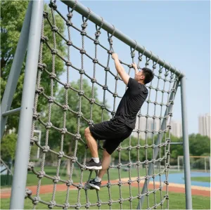 Heavy Duty Climbing Cargo Net, Backyard Playground Rope Ladder Rope Netting, Adults Fitness Net, Indoor Wall Decorative Net,3 * 4m(10 * 13ft)