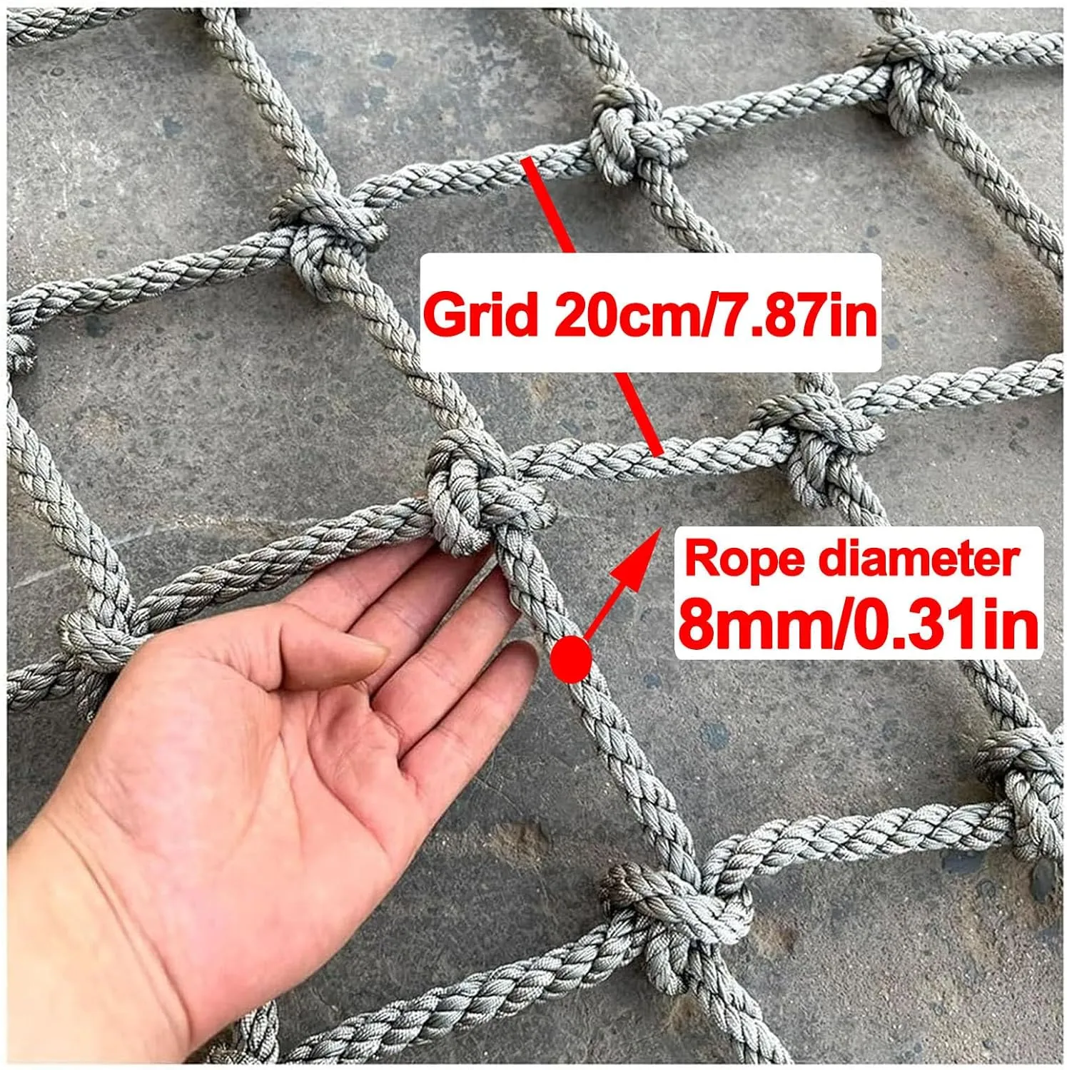 Heavy Duty Climbing Cargo Net for Kids Adults Backyard Playgrounds Net Climbing Rope Ladder Treehouse for Stair Balcony Railing Protection Net,1Mx4M(3.3Tx13.1FT)