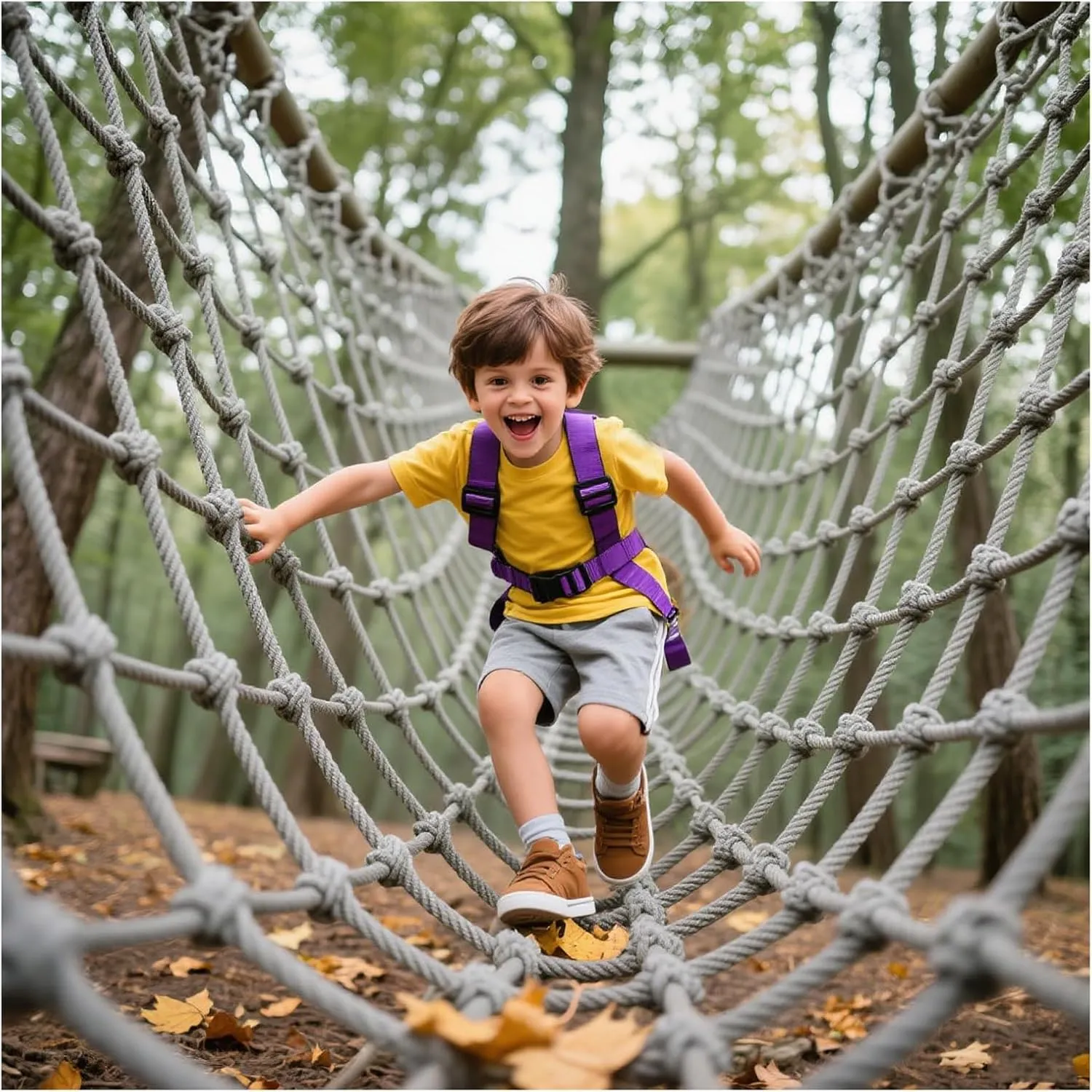 Heavy Duty Climbing Cargo Net for Kids Adults Backyard Playgrounds Net Climbing Rope Ladder Treehouse for Stair Balcony Railing Protection Net,1Mx4M(3.3Tx13.1FT)