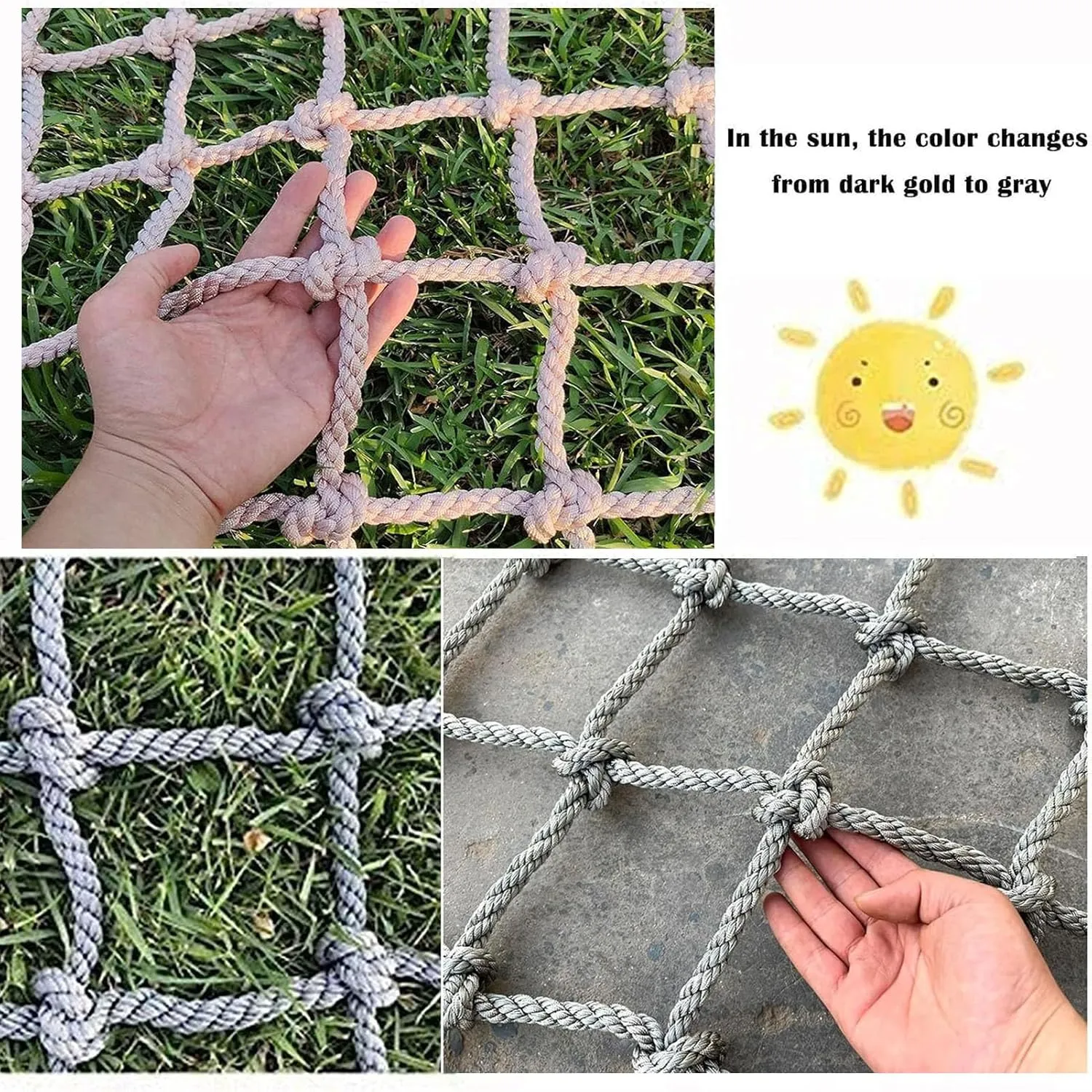 Heavy Duty Climbing Cargo Net for Kids Adults Backyard Playgrounds Net Climbing Rope Ladder Treehouse for Stair Balcony Railing Protection Net,1Mx4M(3.3Tx13.1FT)