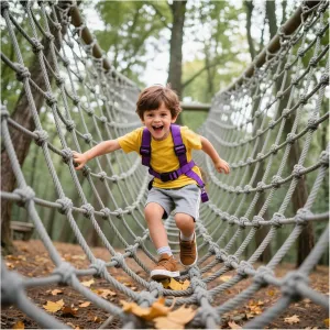 Heavy Duty Climbing Cargo Net for Kids Adults Backyard Playgrounds Net Climbing Rope Ladder Treehouse for Stair Balcony Railing Protection Net,1Mx4M(3.3Tx13.1FT)