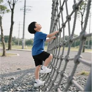 Heavy Duty Climbing Cargo Net for Kids Aldult Thick 0.39" Polyamide Rope Ladder Playground Safety Net Kids Backyard Climbing Frame Net Stair Balcony Railing Protection Net,6.6x8.2ft
