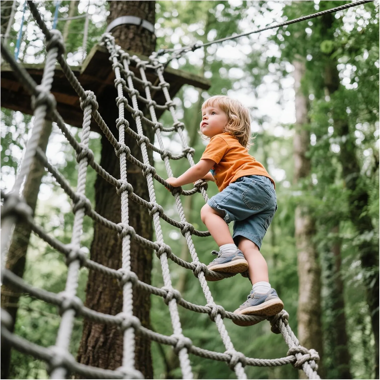 Heavy-Duty Climbing Cargo Net for Kids - Outdoor Play Equipment Safety Rope Netting for Backyard Treehouse Fence Decor -Indoor/Outdoor Climb Protection Net,200x200cm