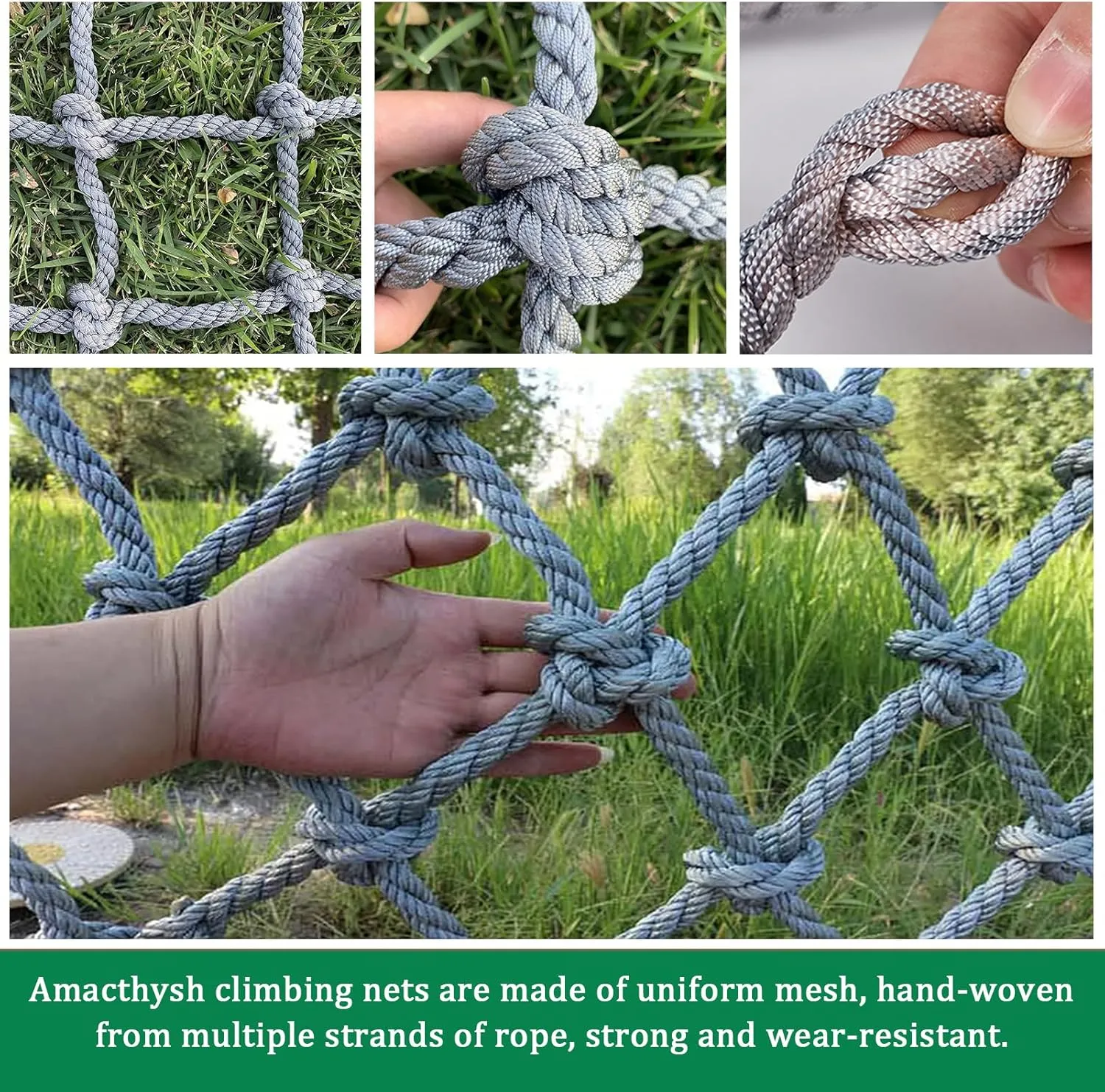 Heavy Duty Climbing Cargo Net,800lbs Load Capacity,Sturdy Polyester Safety Protection Mesh Rope for Treehouse, Playground Backyard Garden(Size:3.3 * 10ft)