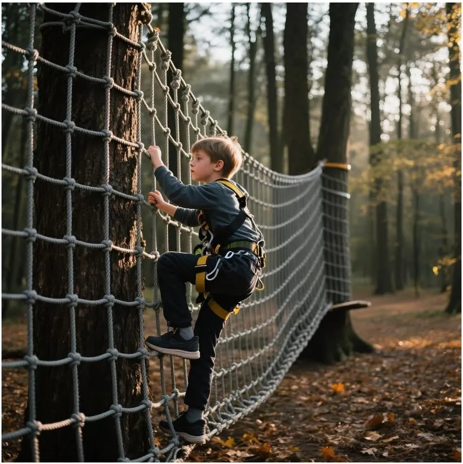 Heavy-Duty Climbing Net for Adults Kids Outdoor Cargo Rope Ladder Backyard Playground Safety Net for Balcony Railing Guard & Obstacle Training,1Mx8M(3.3FTx26.2FT)