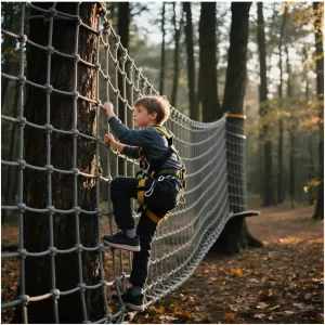Heavy-Duty Climbing Net for Adults Kids Outdoor Cargo Rope Ladder Backyard Playground Safety Net for Balcony Railing Guard & Obstacle Training,1Mx8M(3.3FTx26.2FT)
