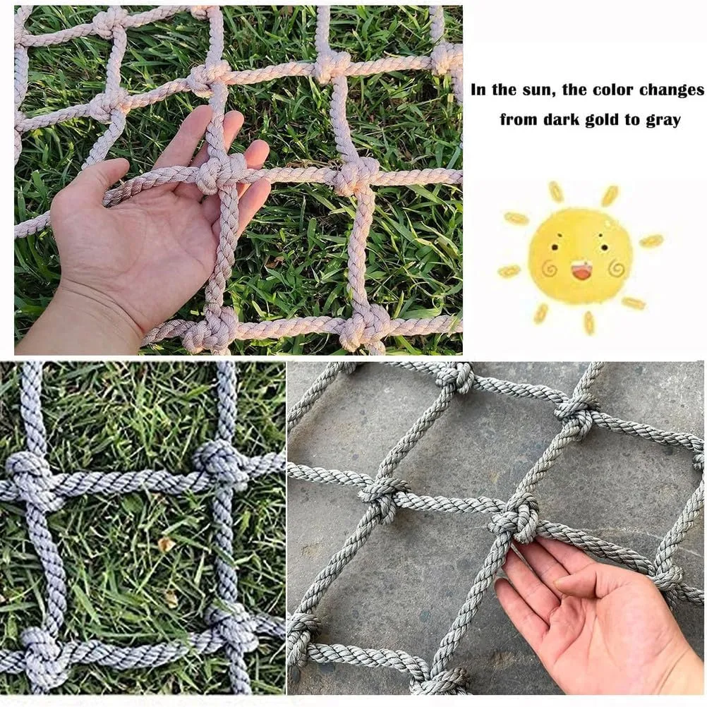 Heavy-Duty Climbing Net for Adults Kids Outdoor Cargo Rope Ladder Backyard Playground Safety Net for Balcony Railing Guard & Obstacle Training,1Mx8M(3.3FTx26.2FT)
