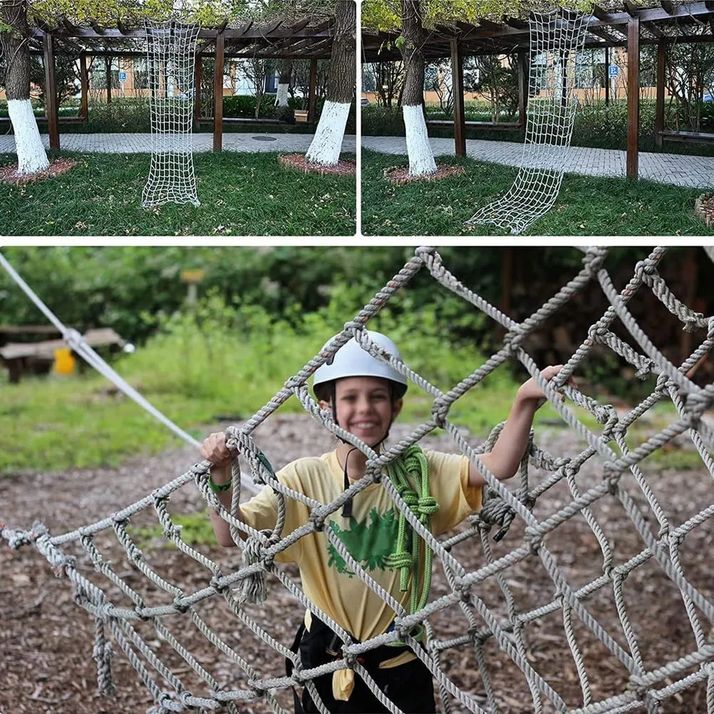 Heavy-Duty Climbing Net for Adults Kids Outdoor Cargo Rope Ladder Backyard Playground Safety Net for Balcony Railing Guard & Obstacle Training,1Mx8M(3.3FTx26.2FT)