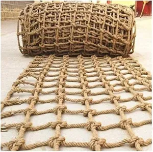 Heavy Duty Climbing Net for & Adults - 16mm Thick Jute Hemp Rope Net for Playground, Treehouse, Outdoor Adventures - Large 1m x 10m Military Grade Climbing Hammock