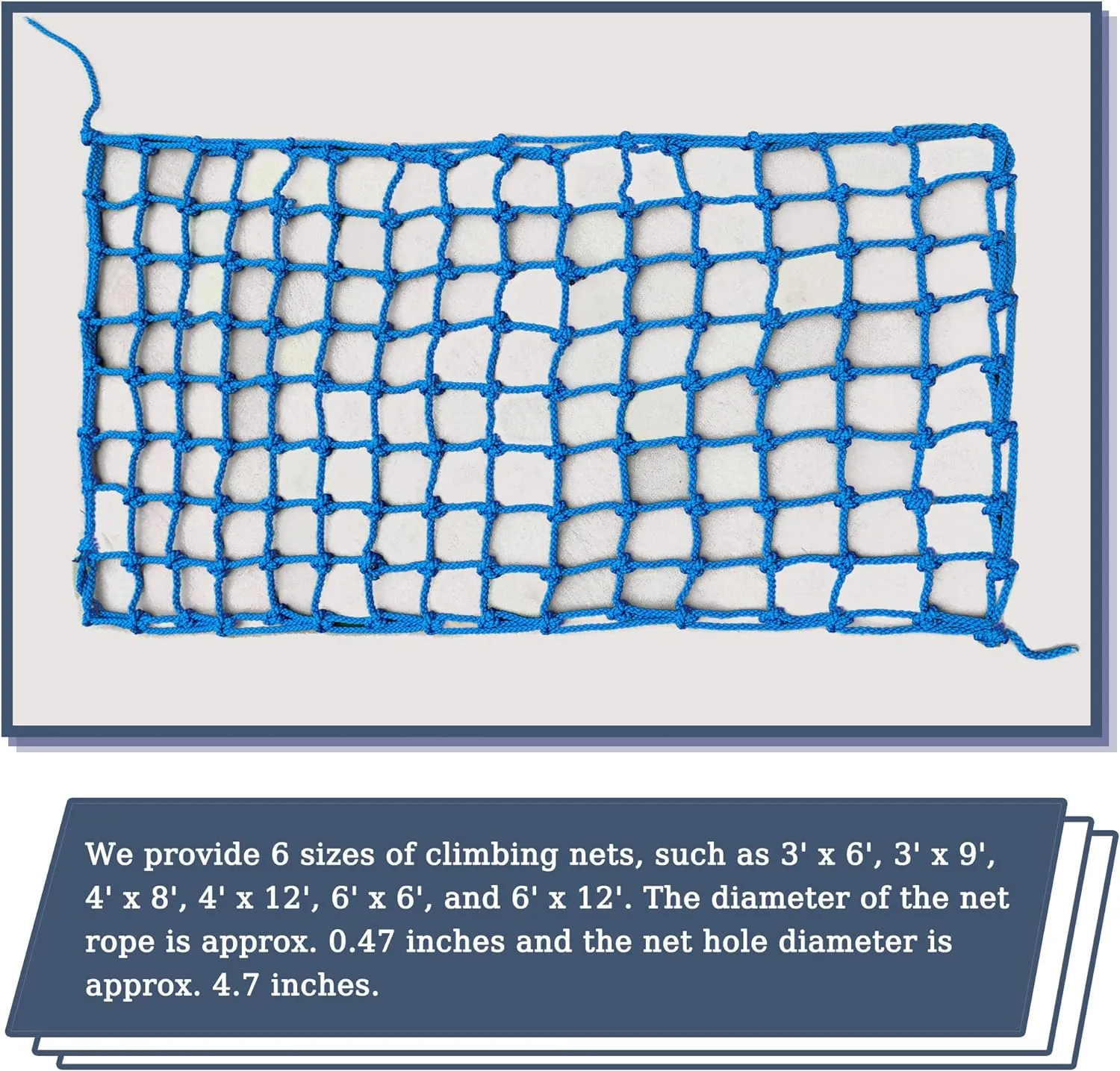 Heavy-Duty Climbing Net with 6 Sizes - Perfect for Kids, Versatile on Balcony, Railing Polyester Fiber, Exquisite Craftsmanship (4ft x 8ft)