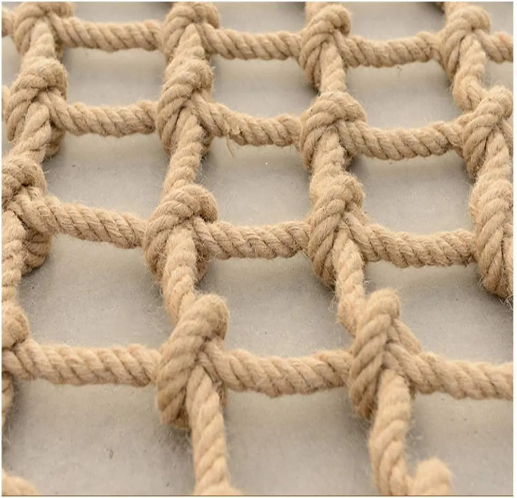 Heavy Duty Hemp Rope Climbing Net for Indoor and Outdoor Use Giant Mesh Cargo Net for Garden Decoration and Climbing Activities