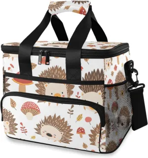 Hedgehog Forest Animal Cooler Bag Insulated Cooler Soft Sided Cooler 24 Can Portable Picnic Bag Large Leakproof Lunch Bag Box for Beach Grocery Camping Travel Car Men Women
