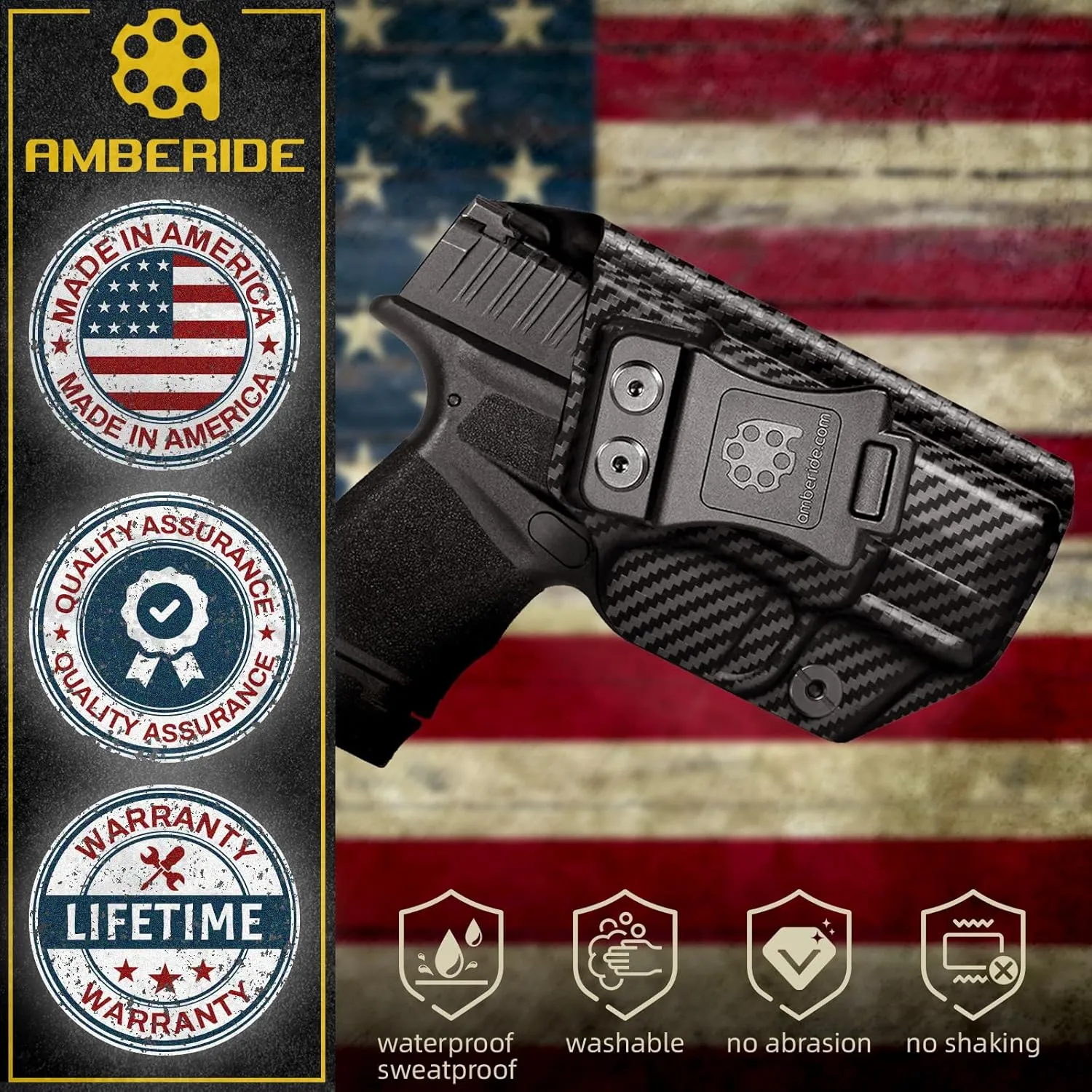 Hellcat Holster IWB & OWB Kydex Holster for Springfield Armory Hellcat Pistol – Inside Waistband Concealed Carry for Hellcat – Adj. Cant – 'Posi-Click' Retention – No Wear - No Jitter - Made in USA