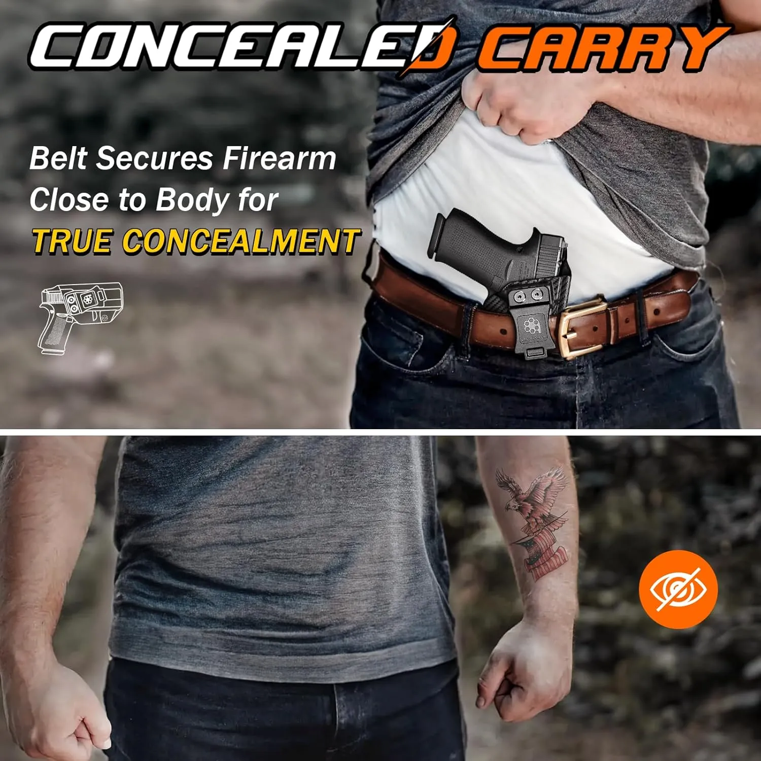 Hellcat Holster IWB & OWB Kydex Holster for Springfield Armory Hellcat Pistol – Inside Waistband Concealed Carry for Hellcat – Adj. Cant – 'Posi-Click' Retention – No Wear - No Jitter - Made in USA