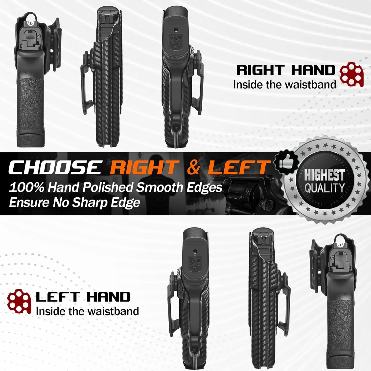 Hellcat Holster IWB & OWB Kydex Holster for Springfield Armory Hellcat Pistol – Inside Waistband Concealed Carry for Hellcat – Adj. Cant – 'Posi-Click' Retention – No Wear - No Jitter - Made in USA